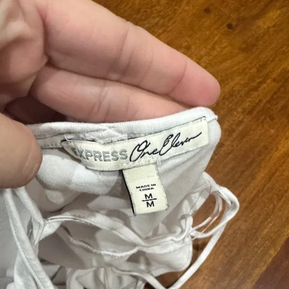 Express SexyWhite Crisscross Strap Slightly Cropped Top - Picture 3 of 4